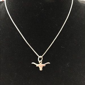 Tiny longhorn pendant on a 16" chain