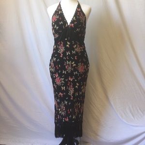 Arden B Halter Fringe Dress