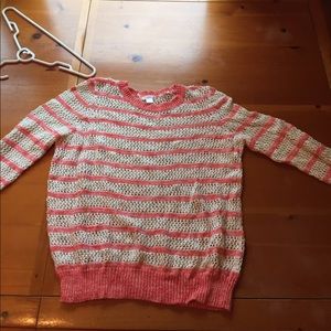 Orange/coral and white sweater