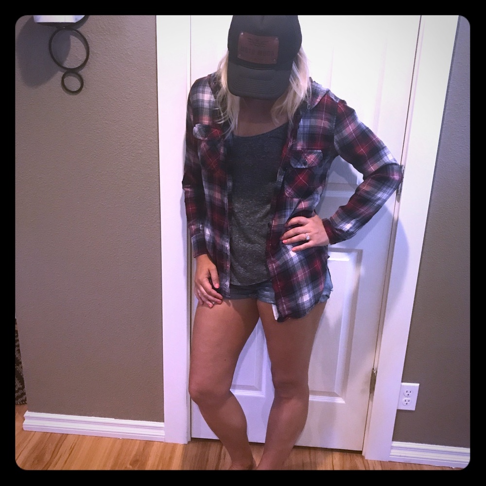 Hooded boyfriend plaid flannel