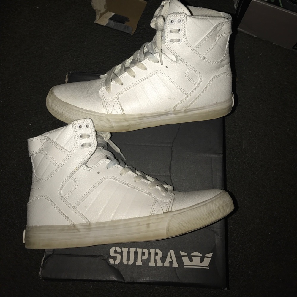 8.5 Supra Skytop white on white "great condition"
