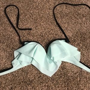 Pink ruffle swim top