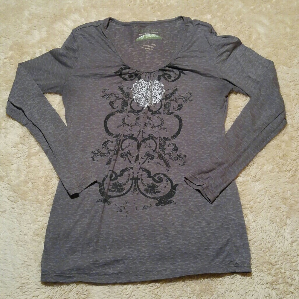 Earth Yoga Long Sleeve Pullover Knit Top