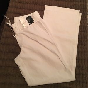 White linen pants