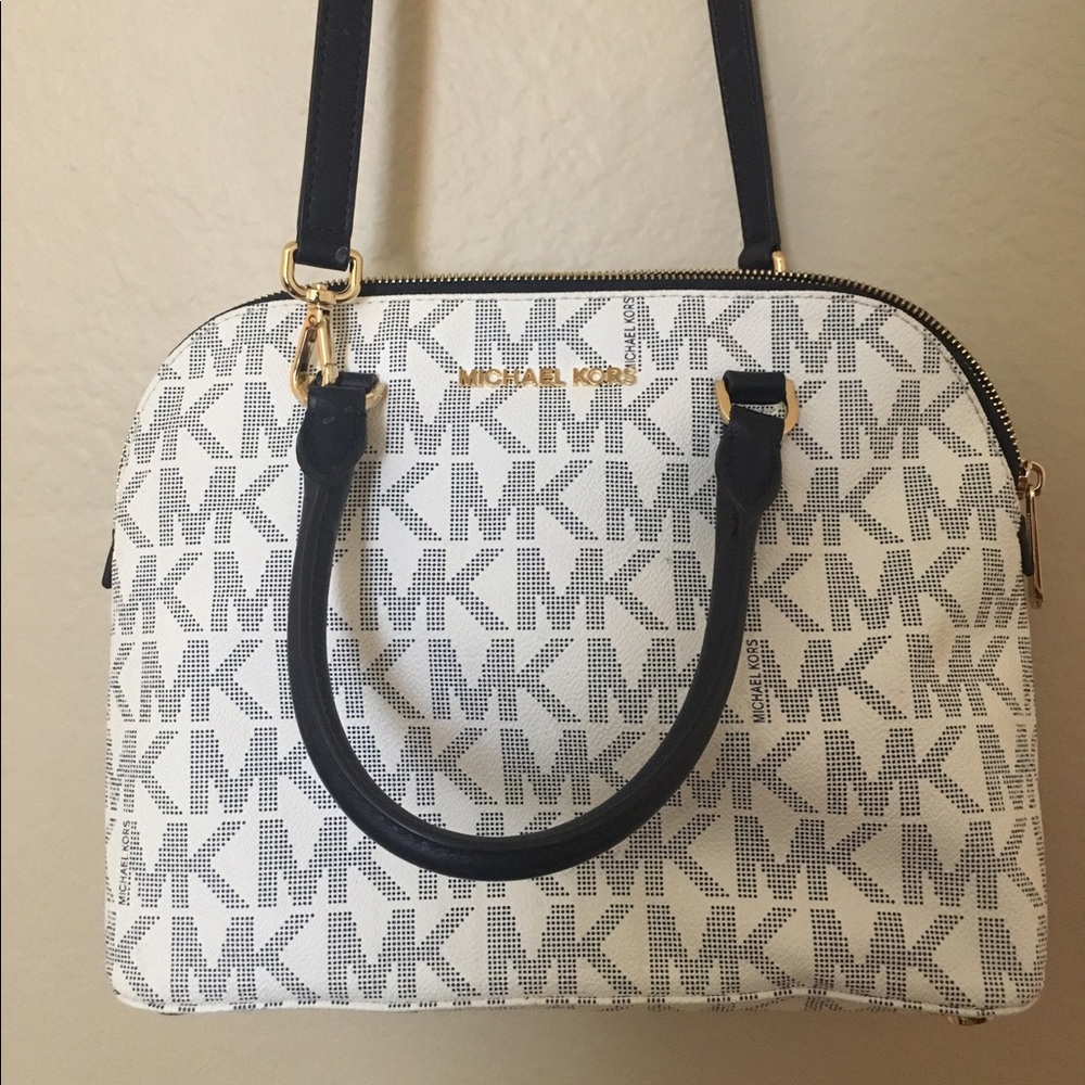 Navy and white Michael Kors Purse