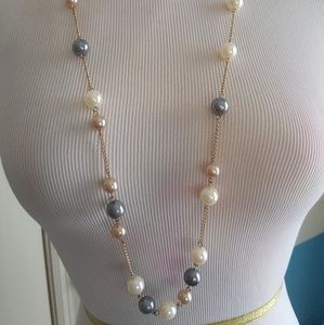 Faux pearl necklace