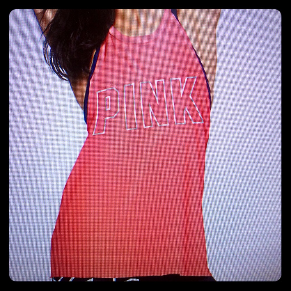 Pink super soft tank, coral and white