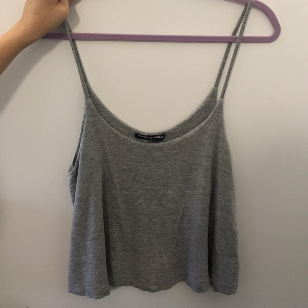 Brandy Melville Grey Strappy Top