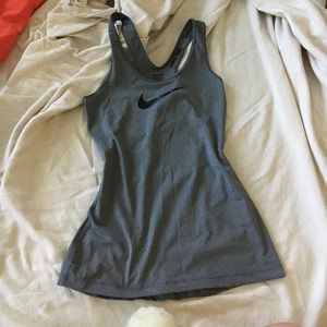grey NikePro racerback athletic tank top