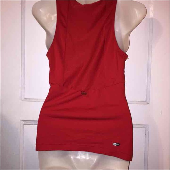 S Adidas Red White Striped Clima Cool Tank Top - Picture 2 of 3