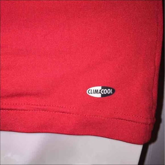 S Adidas Red White Striped Clima Cool Tank Top - Picture 3 of 3
