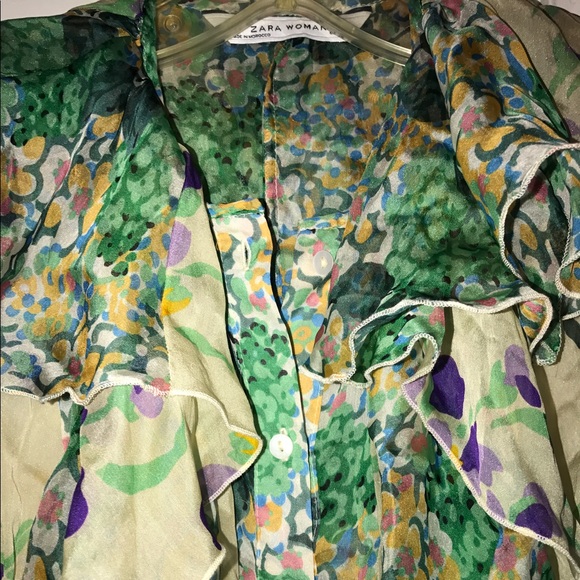 Zara Woman's Floral Blouse/Vest Size M - Picture 3 of 8