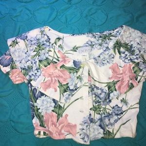Vintage flower print crop top