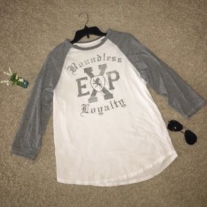 Men Gray Sleeve Baseball Tee
