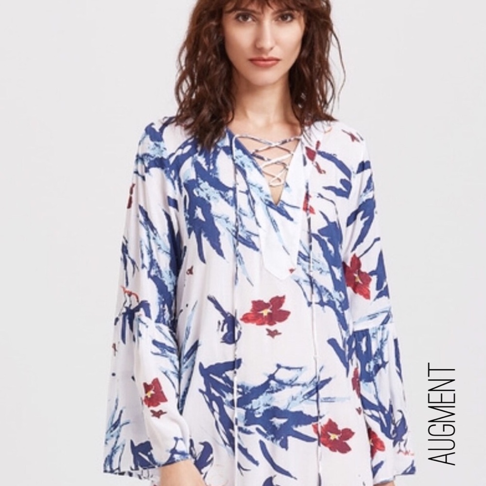 🆕Flower Lace Up Tunic Dress