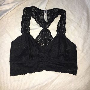 Free People black lace bralette