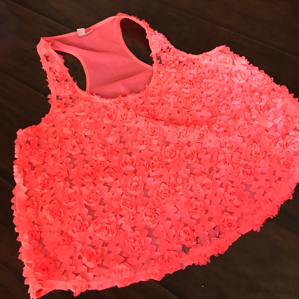 Neon orange flower top