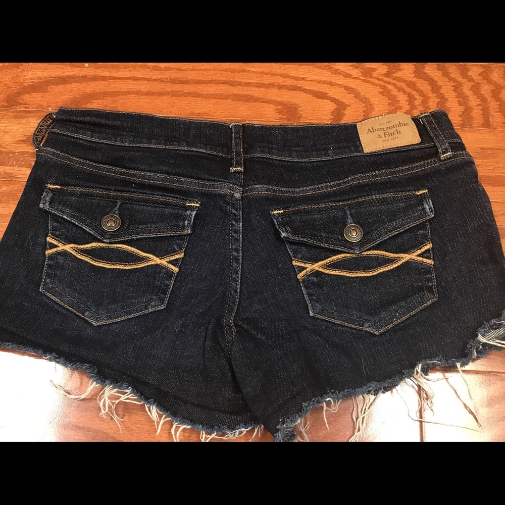 Abercrombie & Fitch cut off dark denim shorts