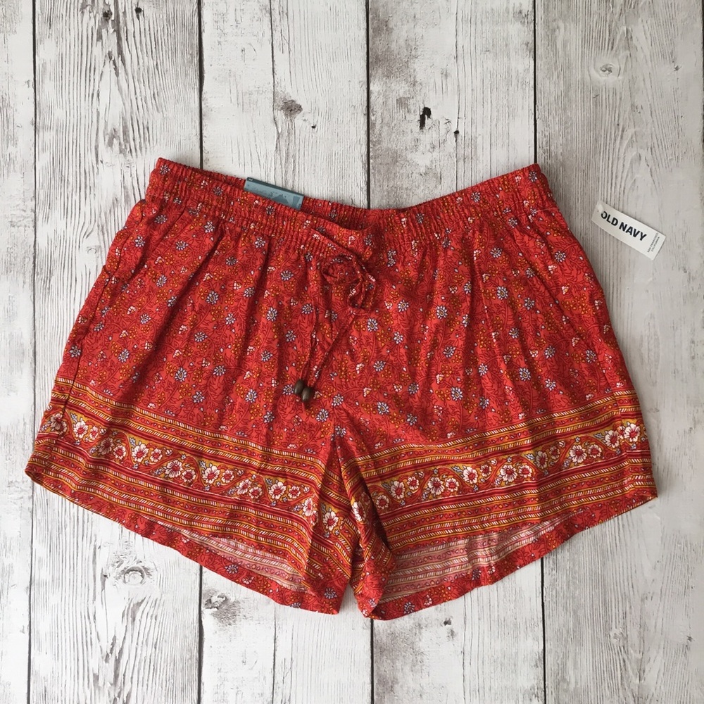 Red Flowy Shorts