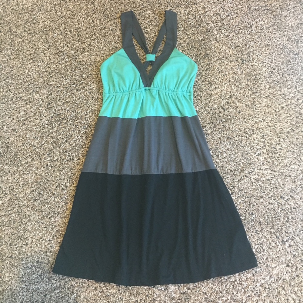 Summer block dress - Teal, Black and Gray