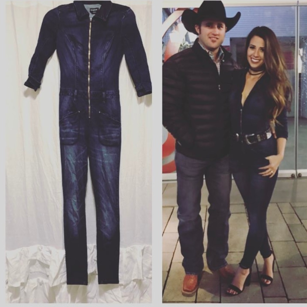 Bebe denim jumpsuit! Worn once, size 00