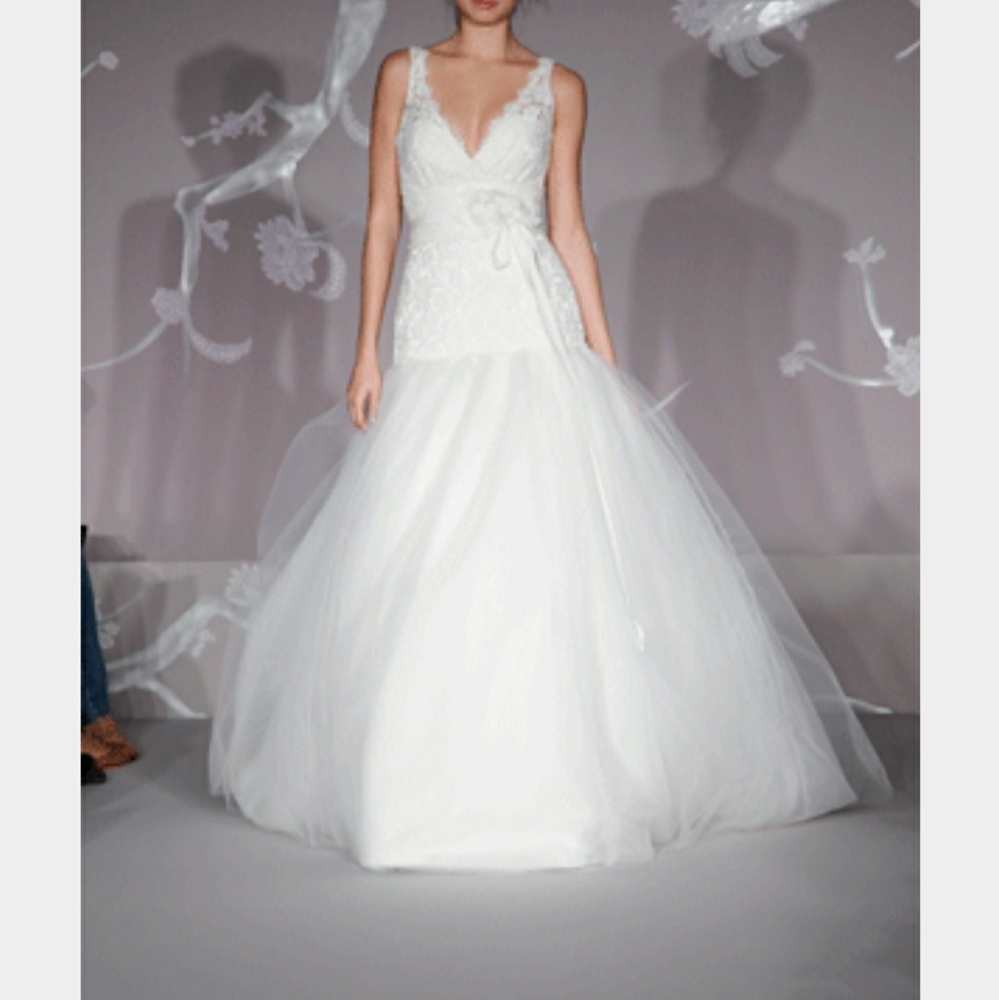 Blush by JLM Wedding Dress V-neck, fit and flare,