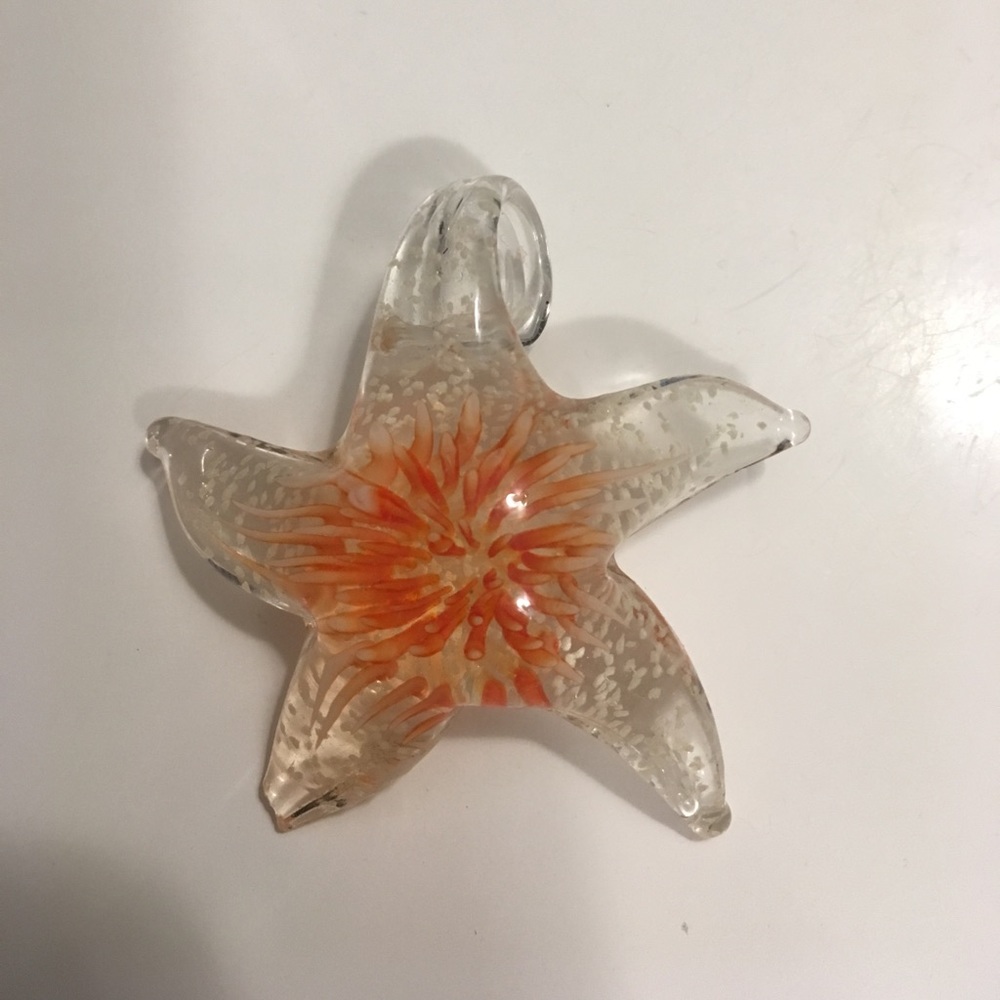 Star glass necklace pendant