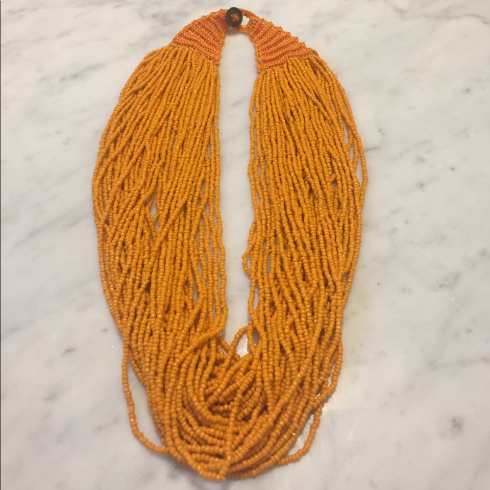Orange beaded necklace