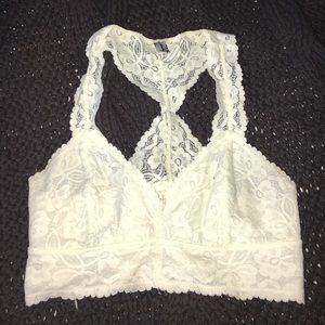 Free people cream lace bralette