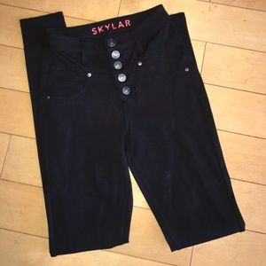 Black 5 Button Jeggings