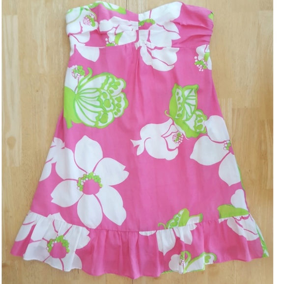 LILLY PULITZER Size 0 Blair Floral Silk Dress Pink - Picture 2 of 5