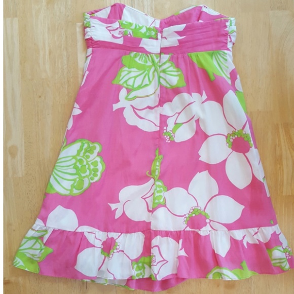 LILLY PULITZER Size 0 Blair Floral Silk Dress Pink - Picture 3 of 5