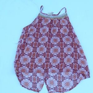 Floral patterned sting tank top