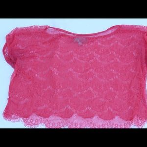 Coral lace top.