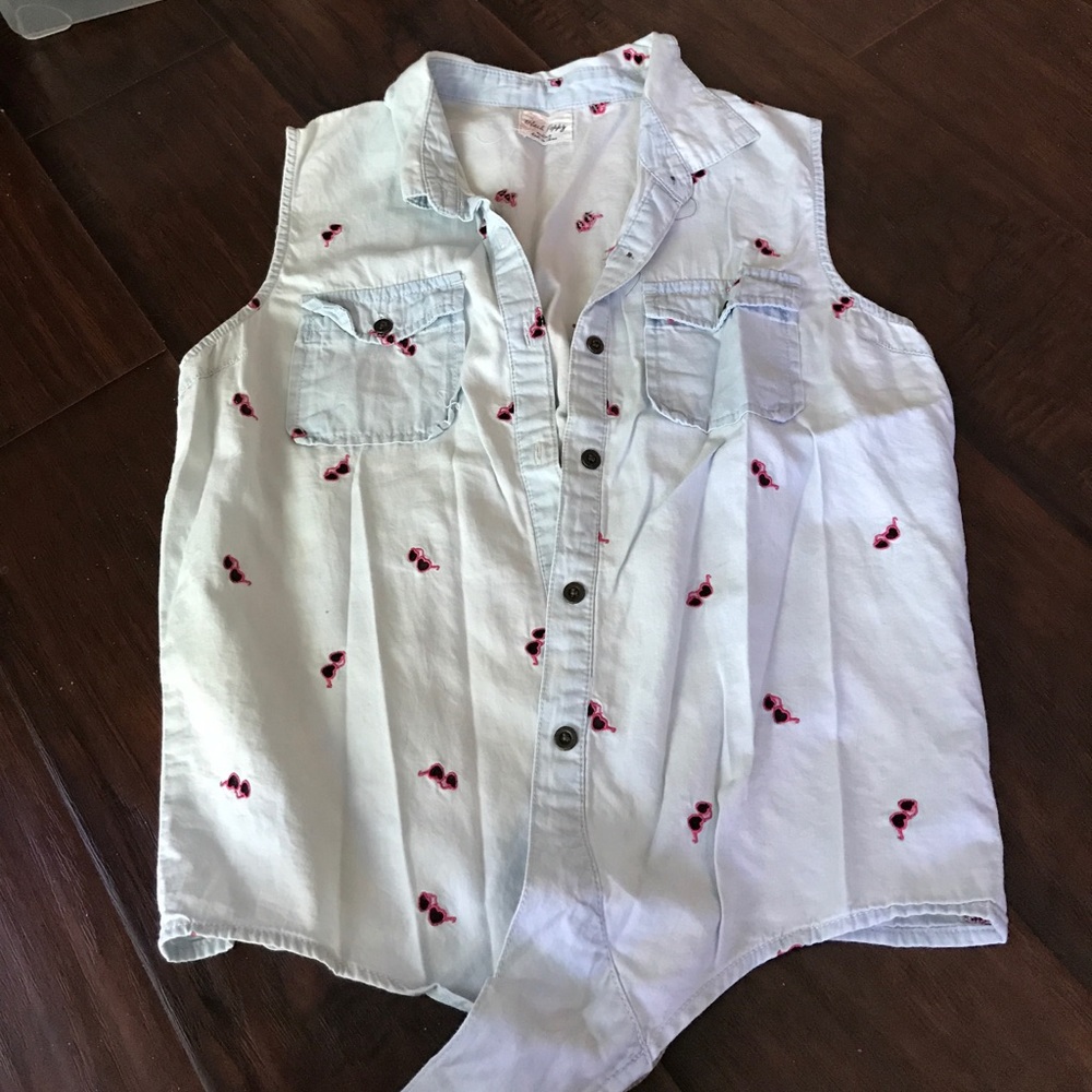 Washed out vintage-style jeans blouse