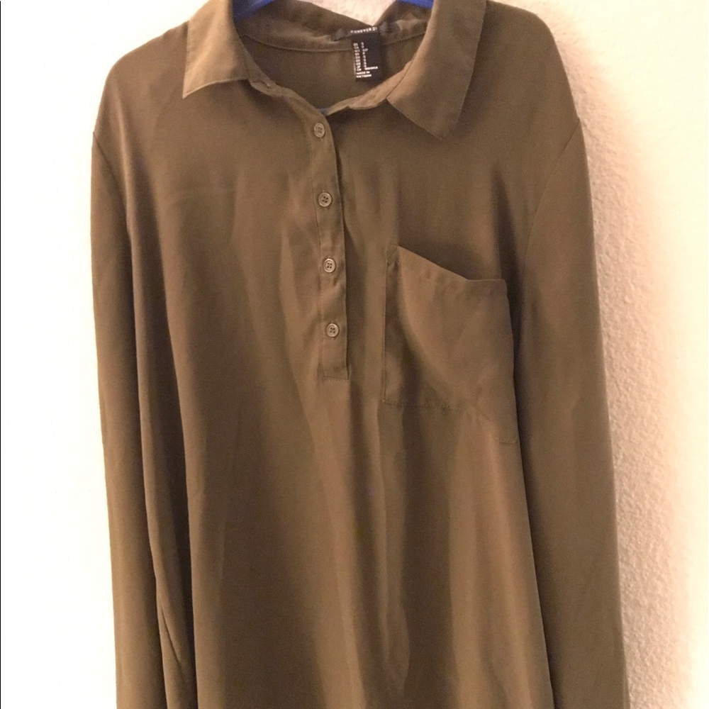 Olive green collared shirt