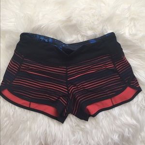 Lululemon speed shorts orange/black