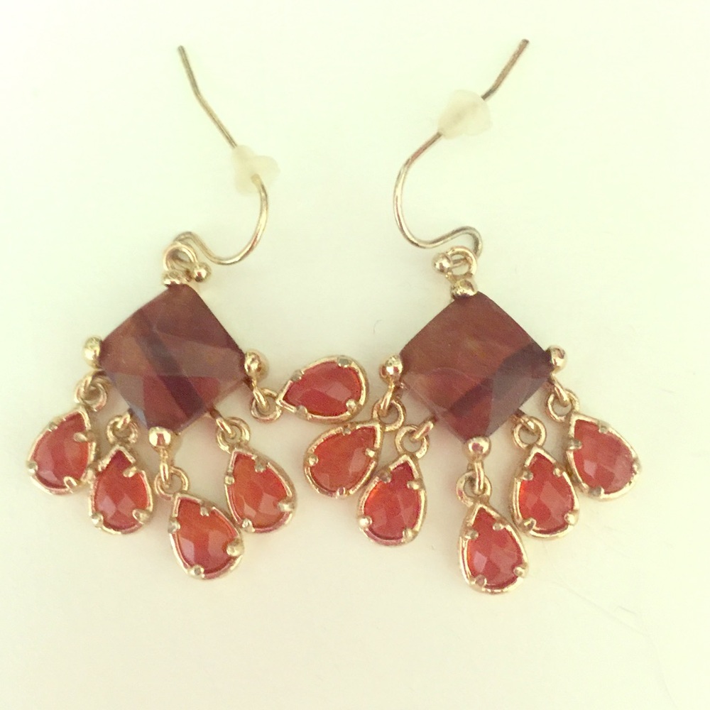 Kendra Scott tiger eye and orange earrings
