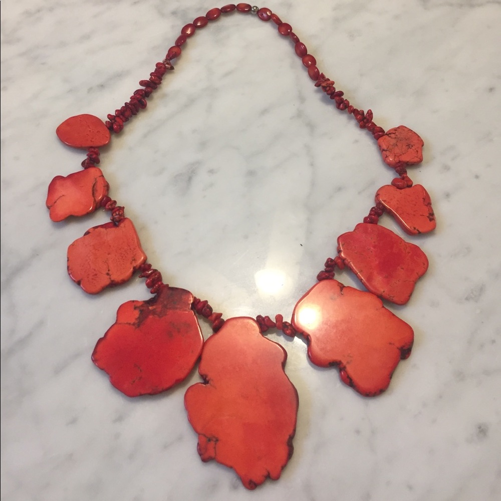 Coral statement necklace