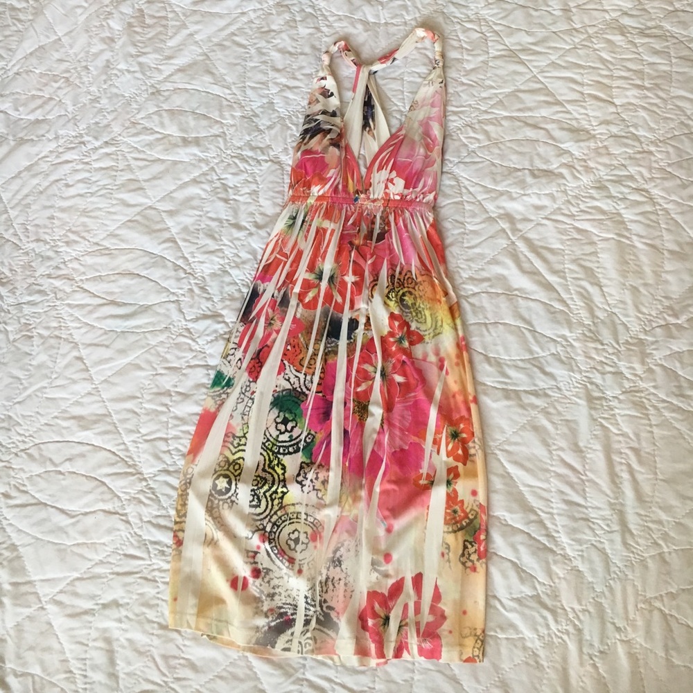 Floral summer halter dress