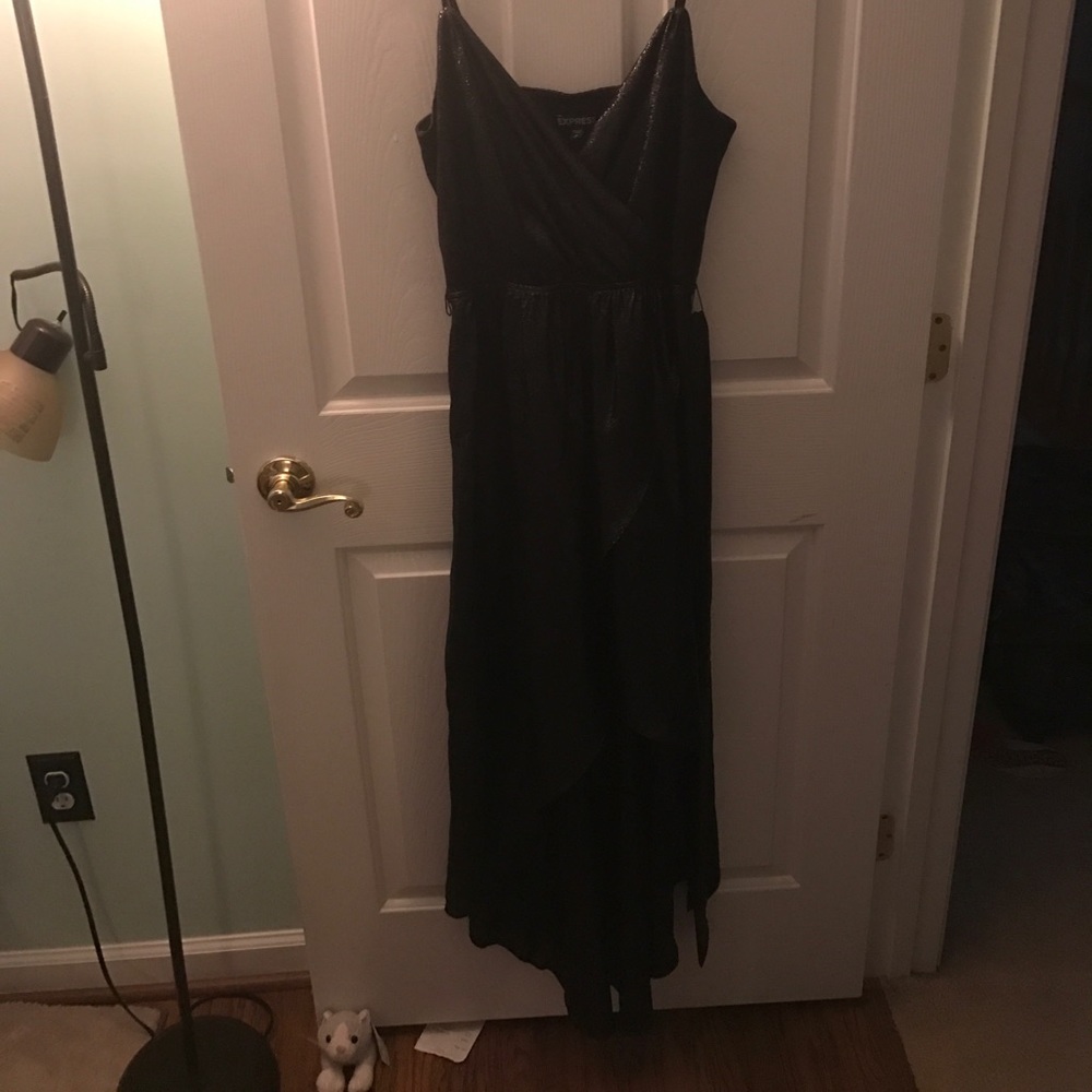 Express Black Hi-Low Shimmer Dress