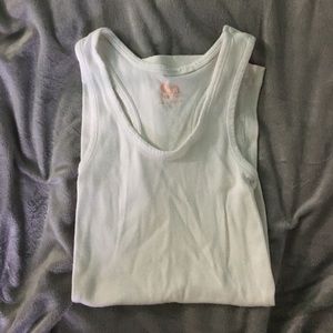White Ribbed Cotton Tank Top