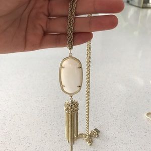 White Kendra Scott Rayne Tassel Necklace