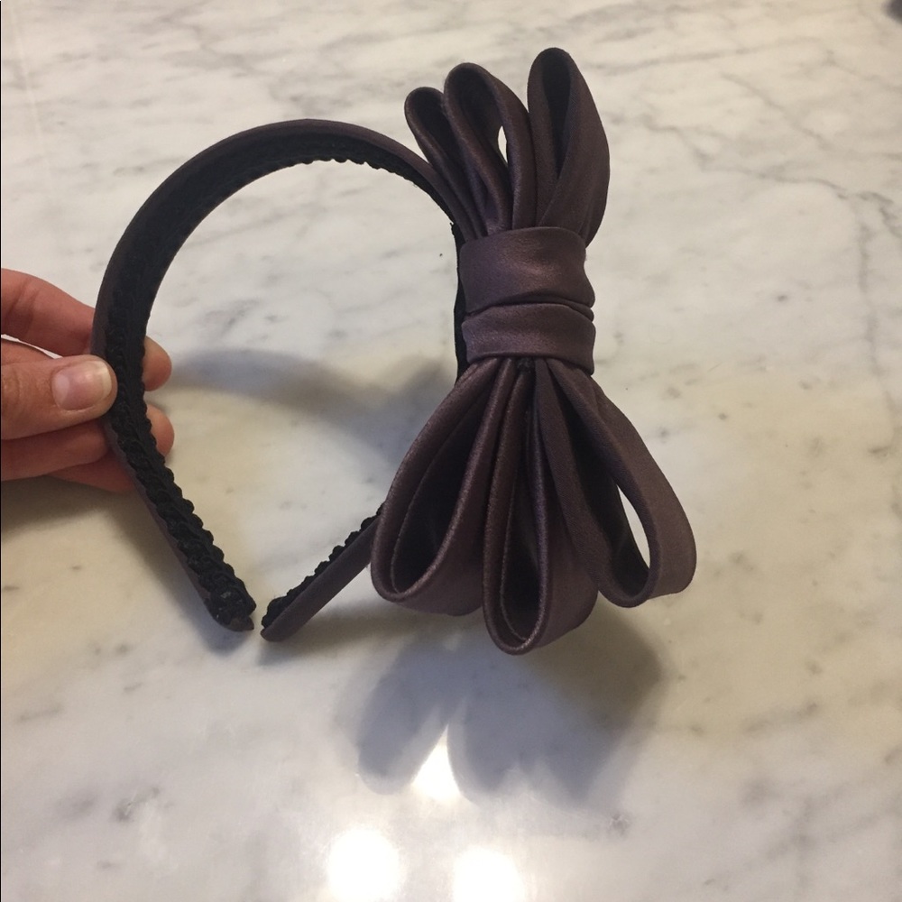 Purple bow headband fascinator