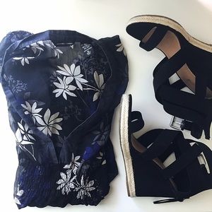 NY&C Sheer Floral Blouse