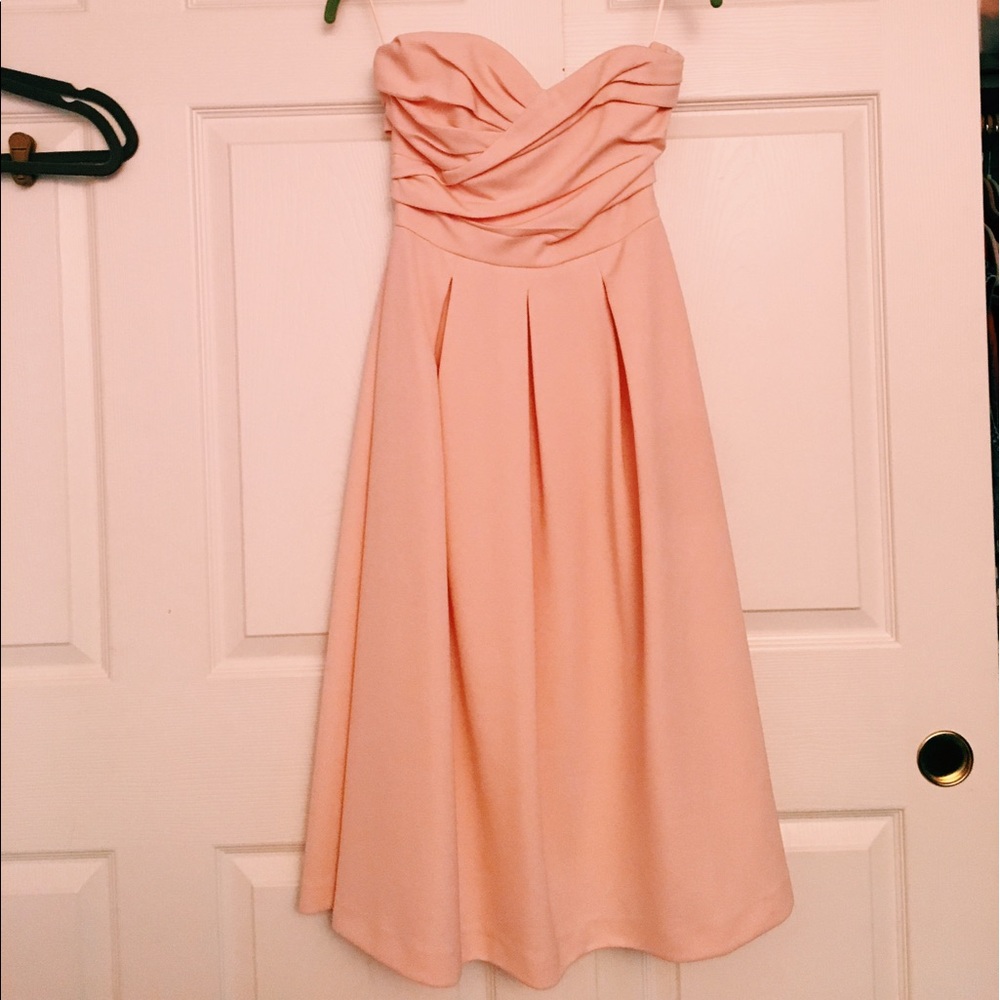 ASOS strapless light pink formal dress