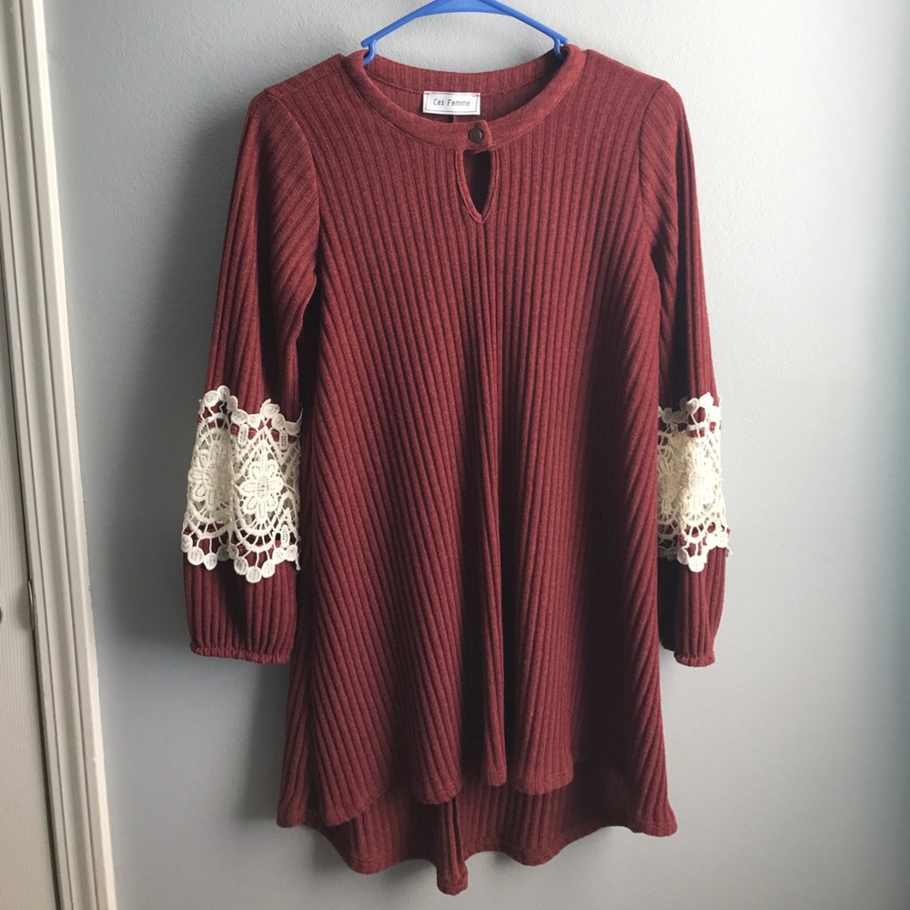 Vintage Styled Toasted Orange Sweater