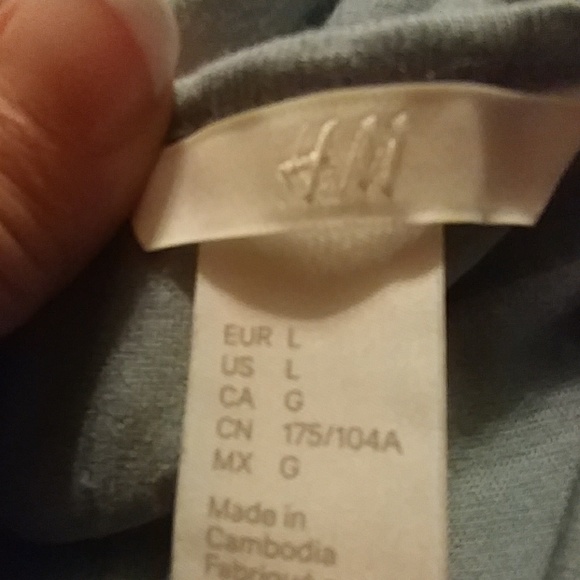 H&M Blue Long Sleeve Top Size Large - Picture 3 of 3