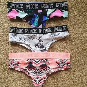 NWT VS PINK 3 logo cheeksters size M