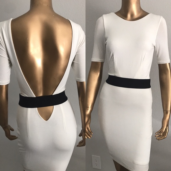 Dresses & Skirts - White Backless Bodycon Dress Sexy Bandage XS S